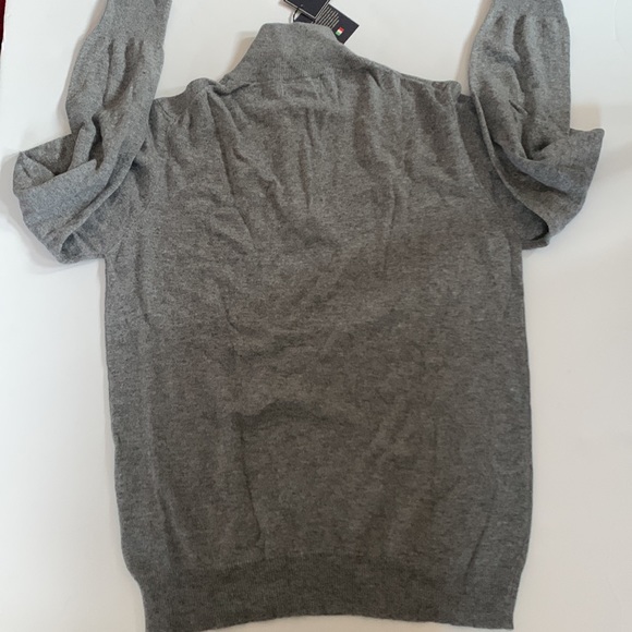 📌 Filippo Riberti cashmere wool blend 1/4 zip pullover sweater gray M - Picture 6 of 9